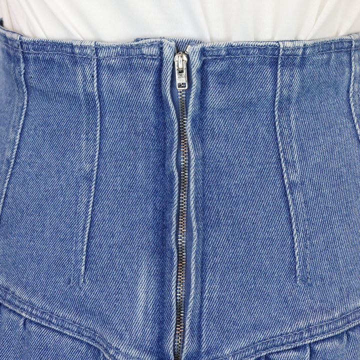 Isabel Marant Blue Dimenia Flared Wrap Mini Skirt