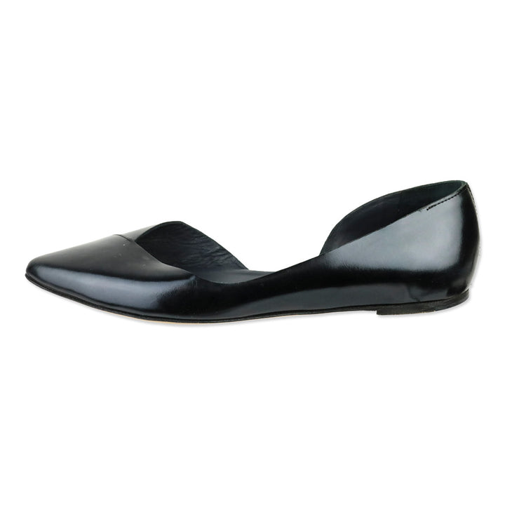 Isabel Marant Étoile Black Shiny Leather Half D'Orsay Flats