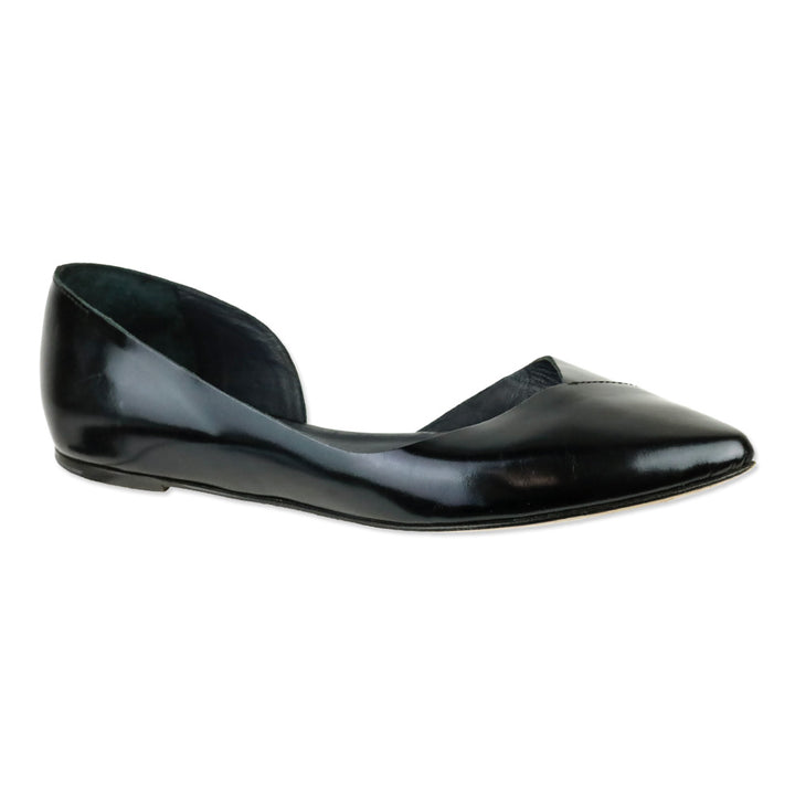 Isabel Marant Étoile Black Shiny Leather Half D'Orsay Flats