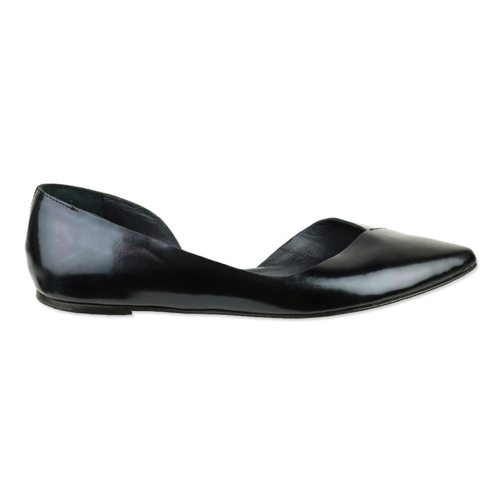 Isabel Marant Étoile Black Shiny Leather Half D'Orsay Flats
