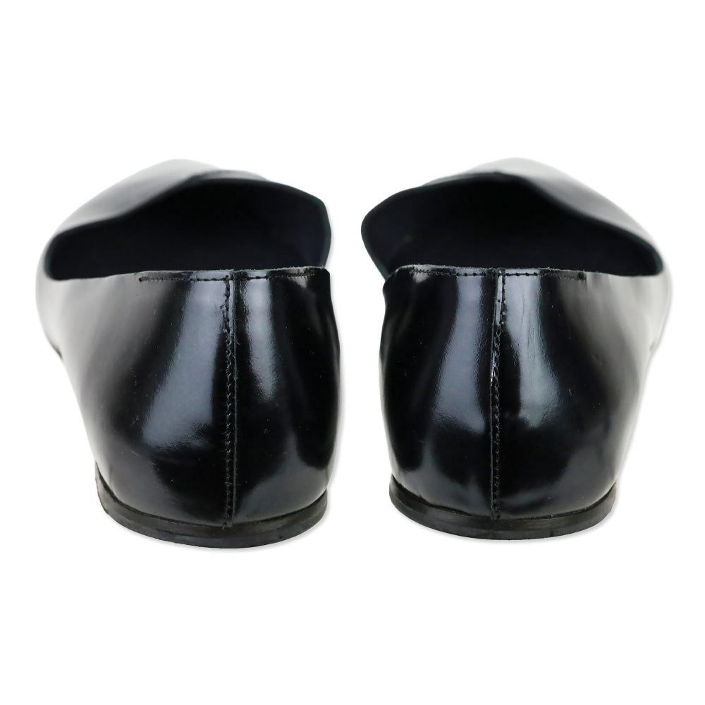 Isabel Marant Étoile Black Shiny Leather Half D'Orsay Flats