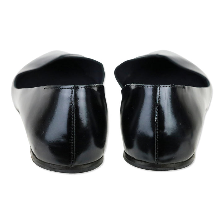 Isabel Marant Étoile Black Shiny Leather Half D'Orsay Flats