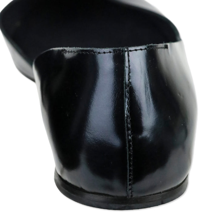 Isabel Marant Étoile Black Shiny Leather Half D'Orsay Flats