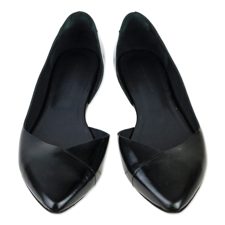 Isabel Marant Étoile Black Shiny Leather Half D'Orsay Flats