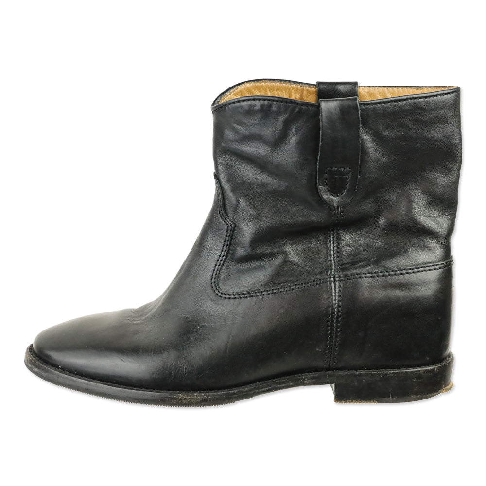 Isabel Marant Étoile Cluster Crisi Black Leather Ankle Boots