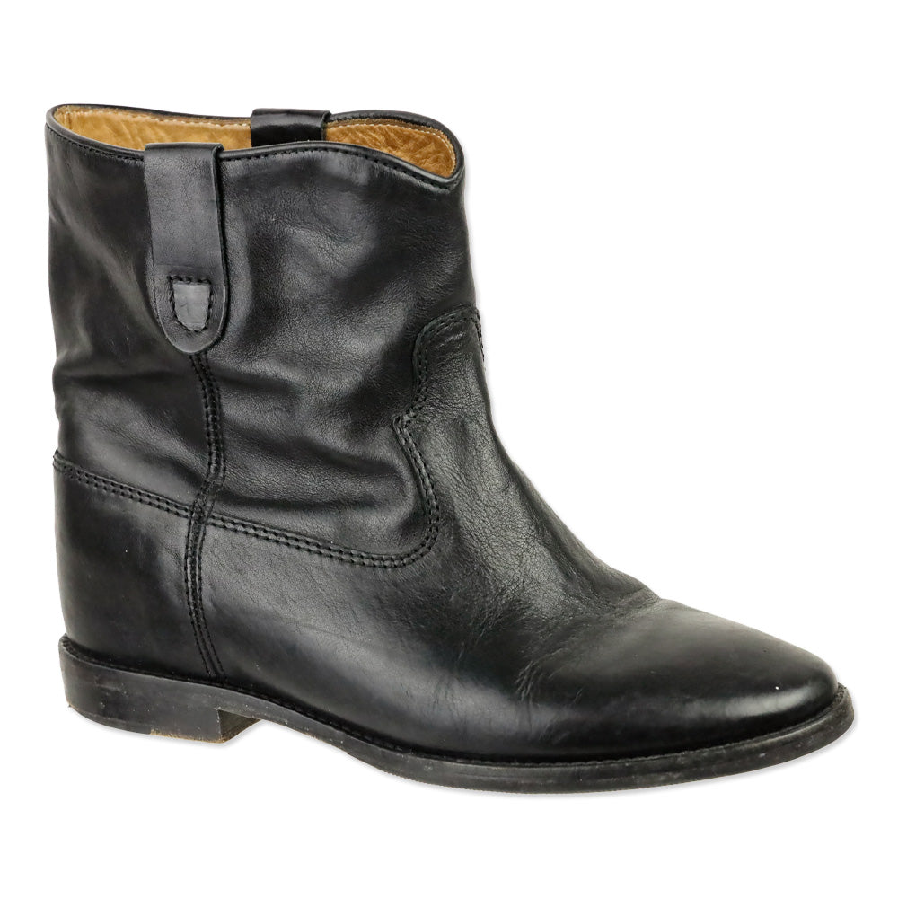 Isabel Marant Étoile Cluster Crisi Black Leather Ankle Boots