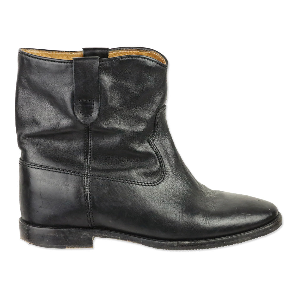 Isabel Marant Étoile Cluster Crisi Black Leather Ankle Boots