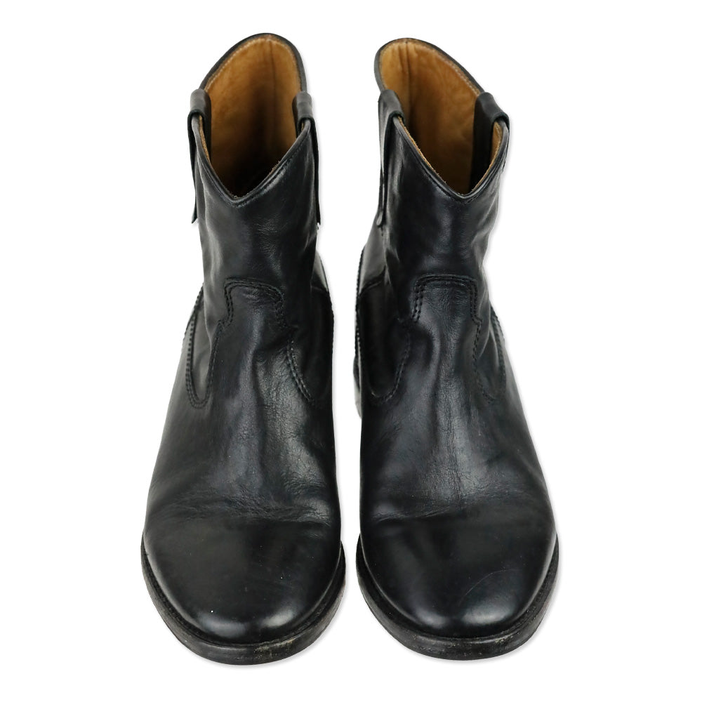 Isabel Marant Étoile Cluster Crisi Black Leather Ankle Boots