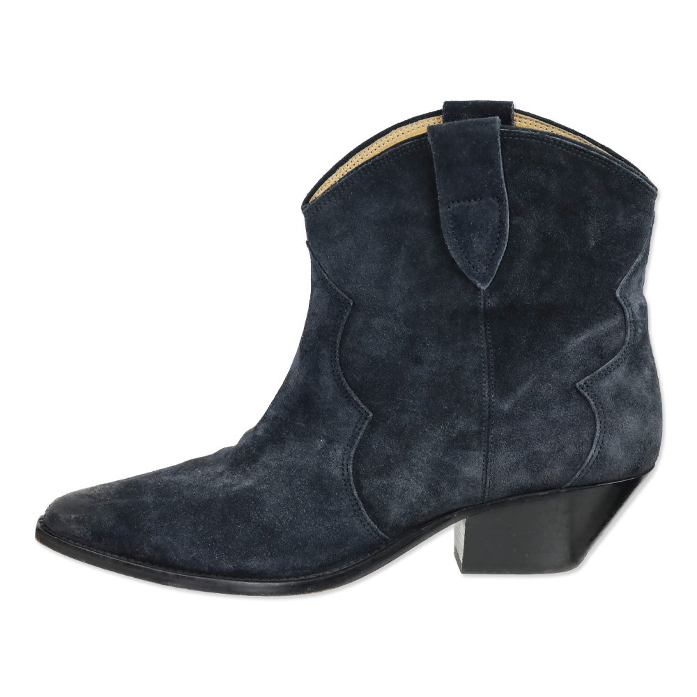 Isabel Marant Fadded Black Suede Dewina Booties