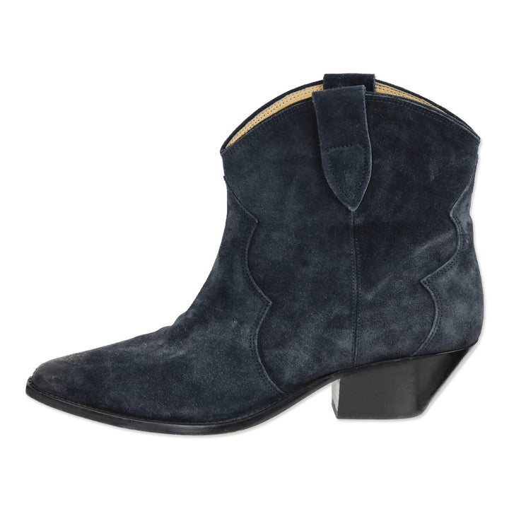 Isabel Marant Fadded Black Suede Dewina Booties