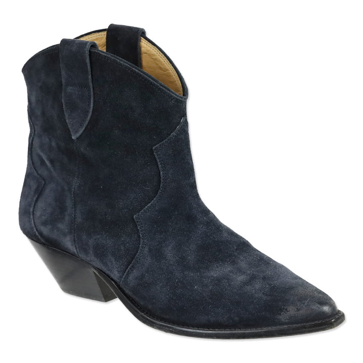 Isabel Marant Fadded Black Suede Dewina Booties