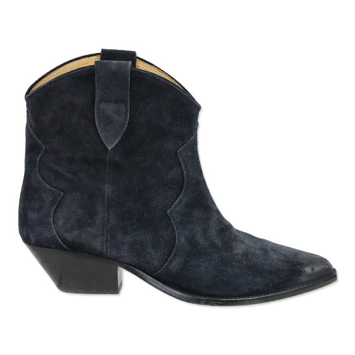 Isabel Marant Fadded Black Suede Dewina Booties