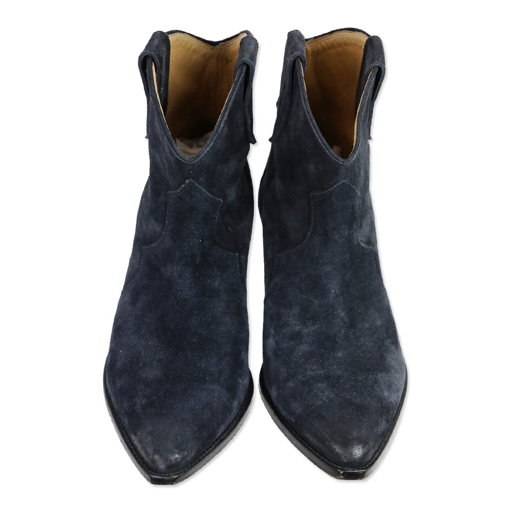 Isabel Marant Fadded Black Suede Dewina Booties