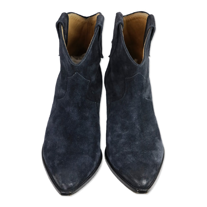 Isabel Marant Fadded Black Suede Dewina Booties