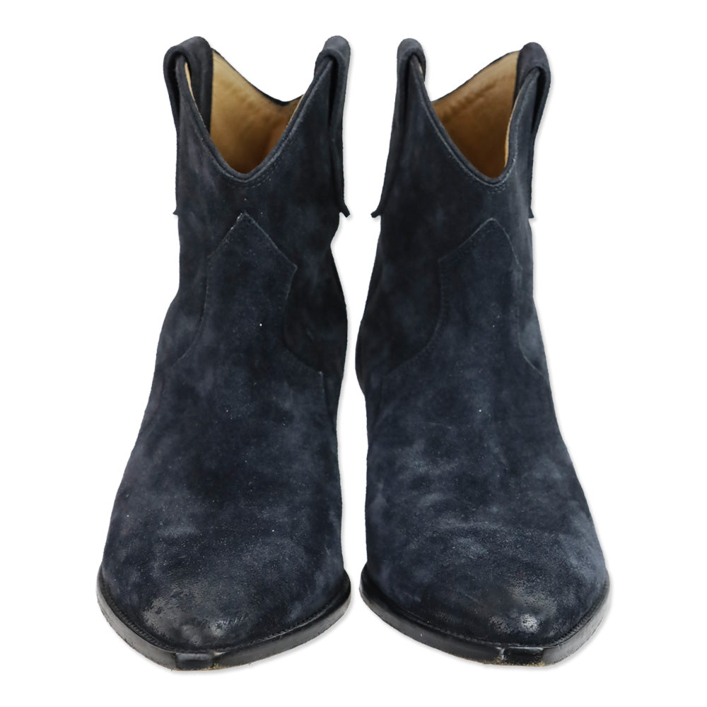 Isabel Marant Fadded Black Suede Dewina Booties