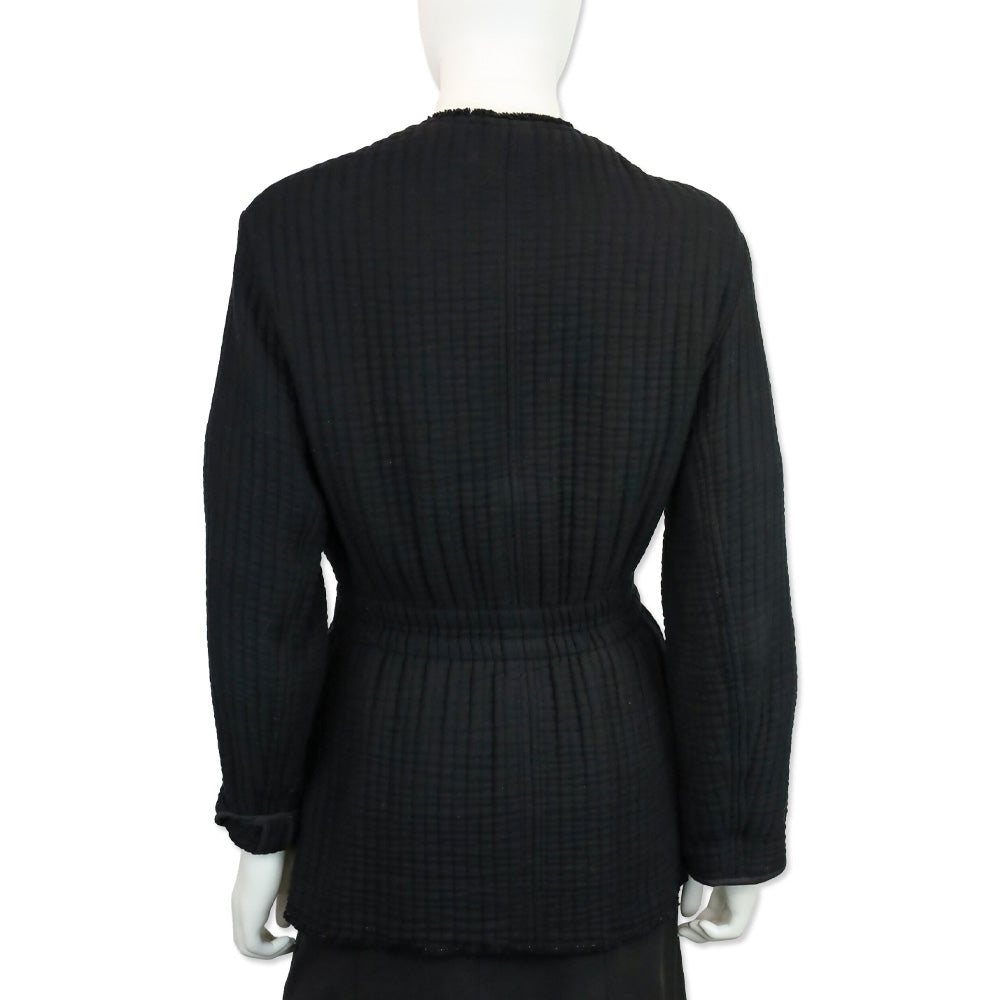 Isabel Marant Glasco Belted Quilted Leather Belt Raw Hem Jacket