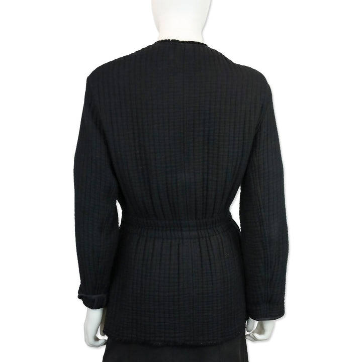 Isabel Marant Glasco Belted Quilted Leather Belt Raw Hem Jacket