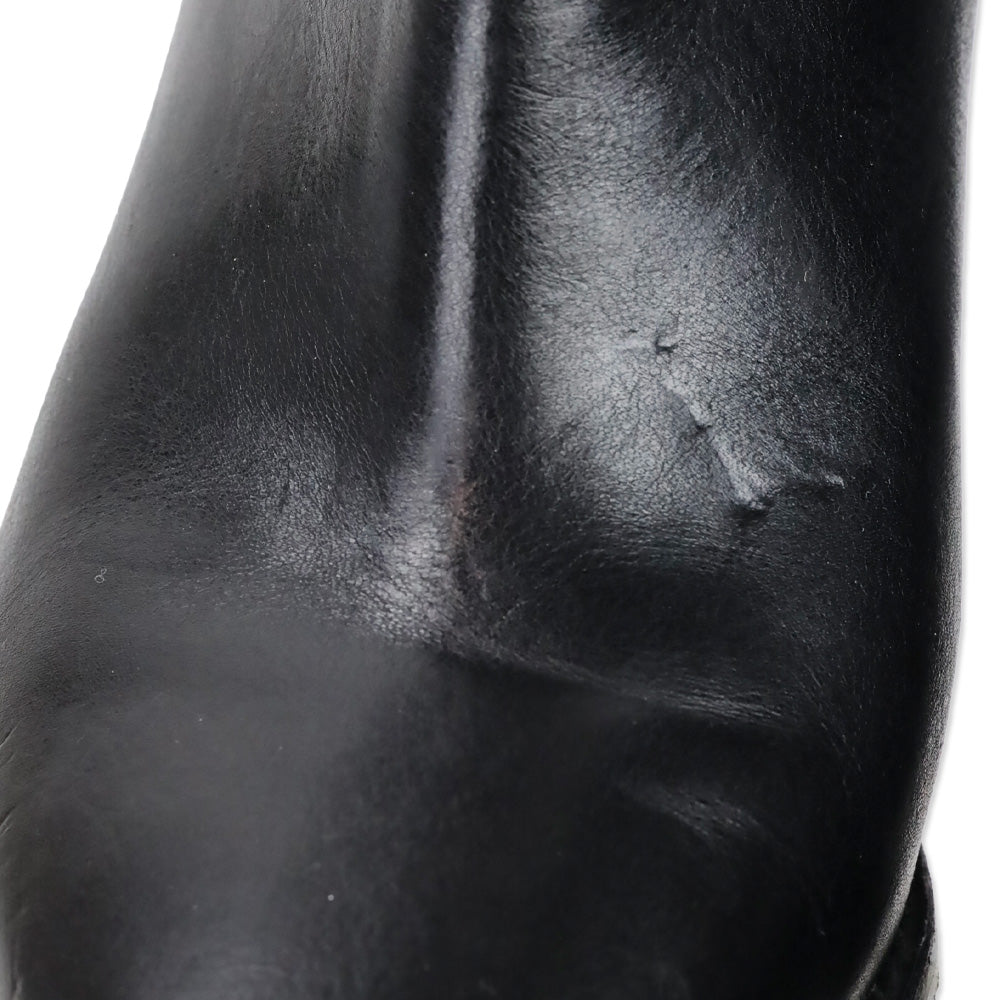 Isabel Marant Lamsy Black Leather Metal Toe Cowboy Ankle Boots