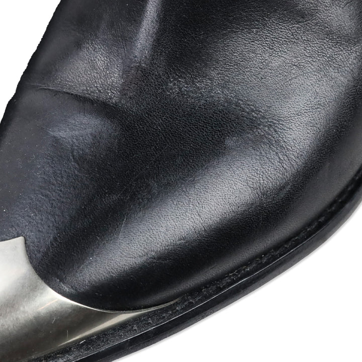 Isabel Marant Lamsy Black Leather Metal Toe Cowboy Ankle Boots