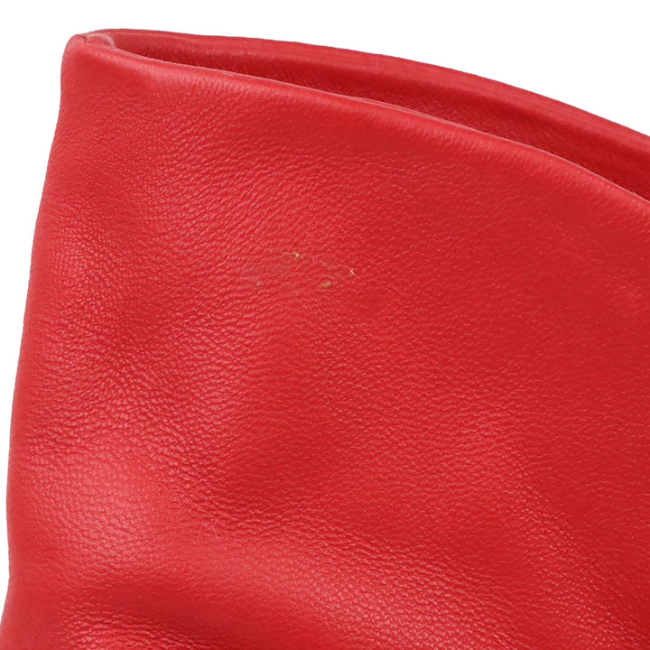 Isabel Marant Lasteen Red Ruched Leather Ankle Booties