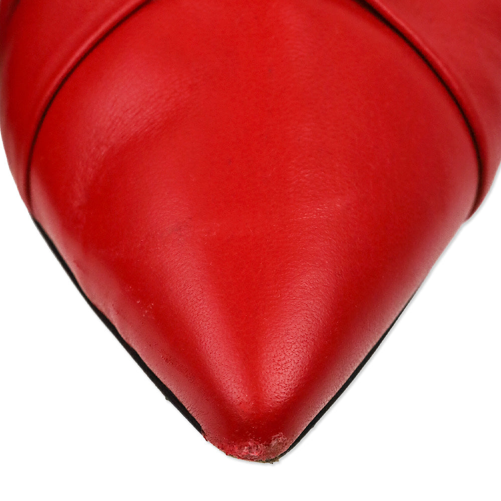 Isabel Marant Lasteen Red Ruched Leather Ankle Booties