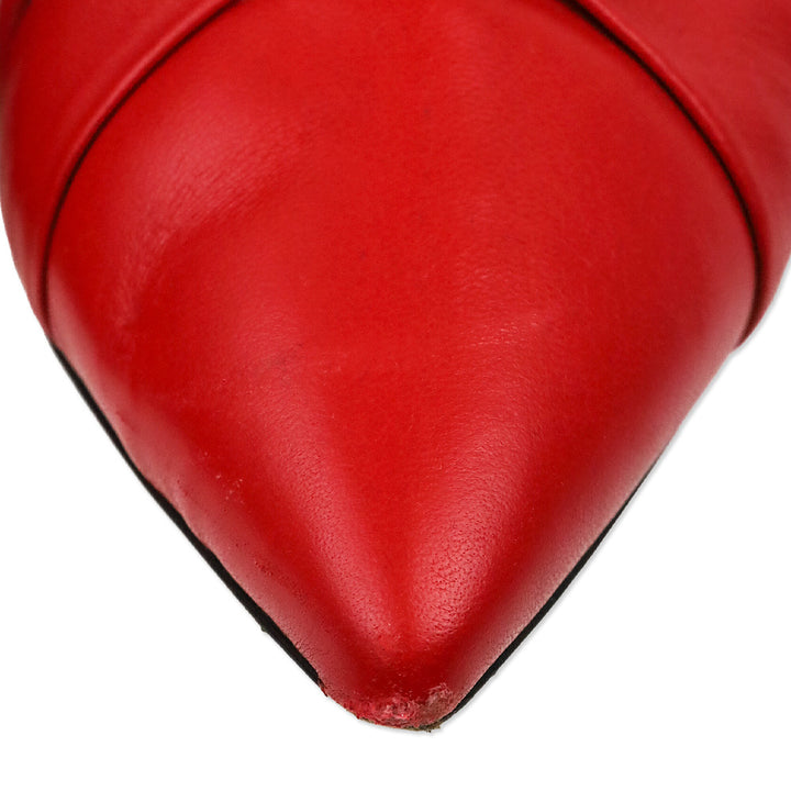 Isabel Marant Lasteen Red Ruched Leather Ankle Booties