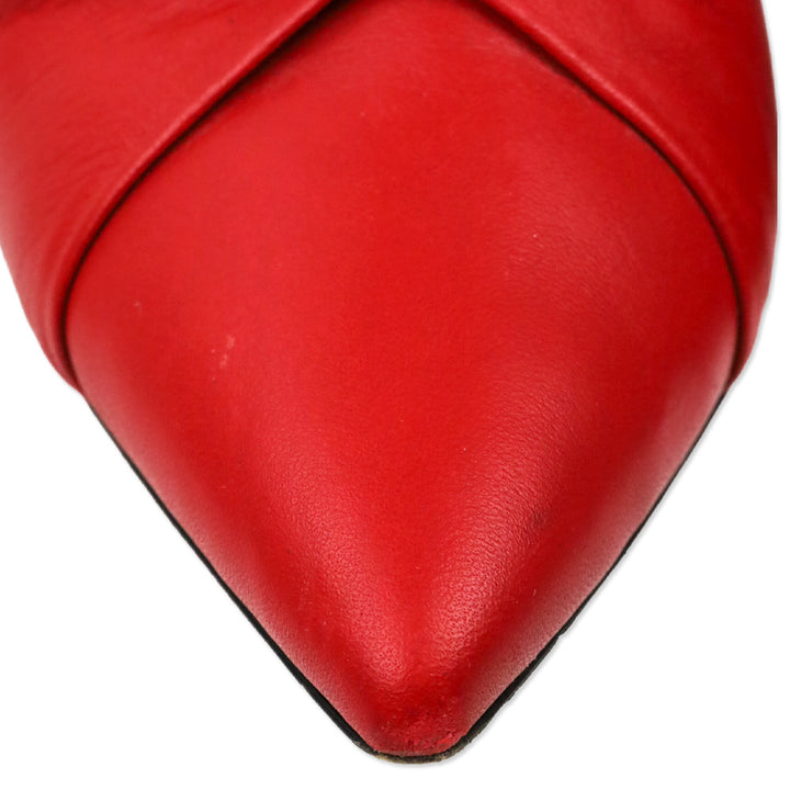 Isabel Marant Lasteen Red Ruched Leather Ankle Booties