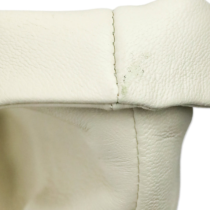 Isabel Marant Lasteen Ruched White Leather Ankle Booties