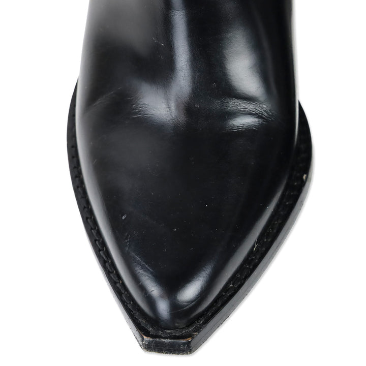 Isabel Marant Lirnee Black Leather Mid-Calf Heel Boots