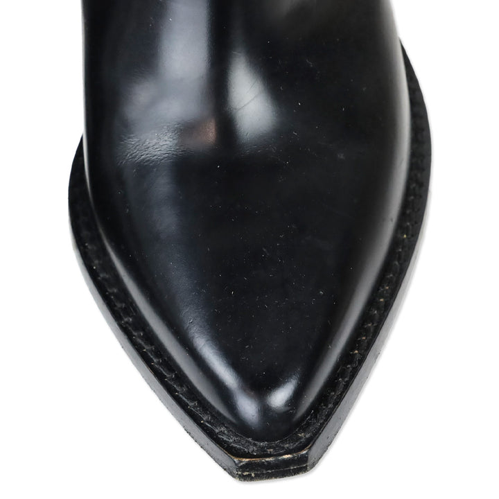 Isabel Marant Lirnee Black Leather Mid-Calf Heel Boots