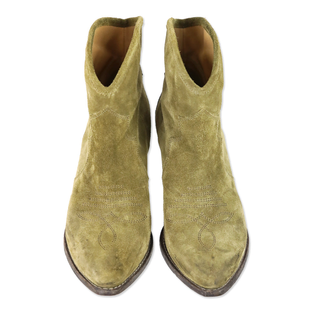 Isabel Marant Olive Suede Étoile Darizo Low Boots