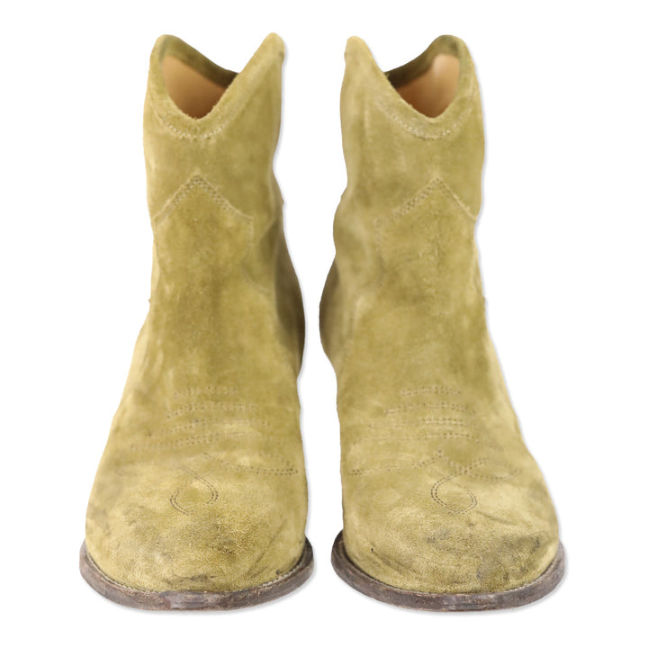 Isabel Marant Olive Suede Étoile Darizo Low Boots