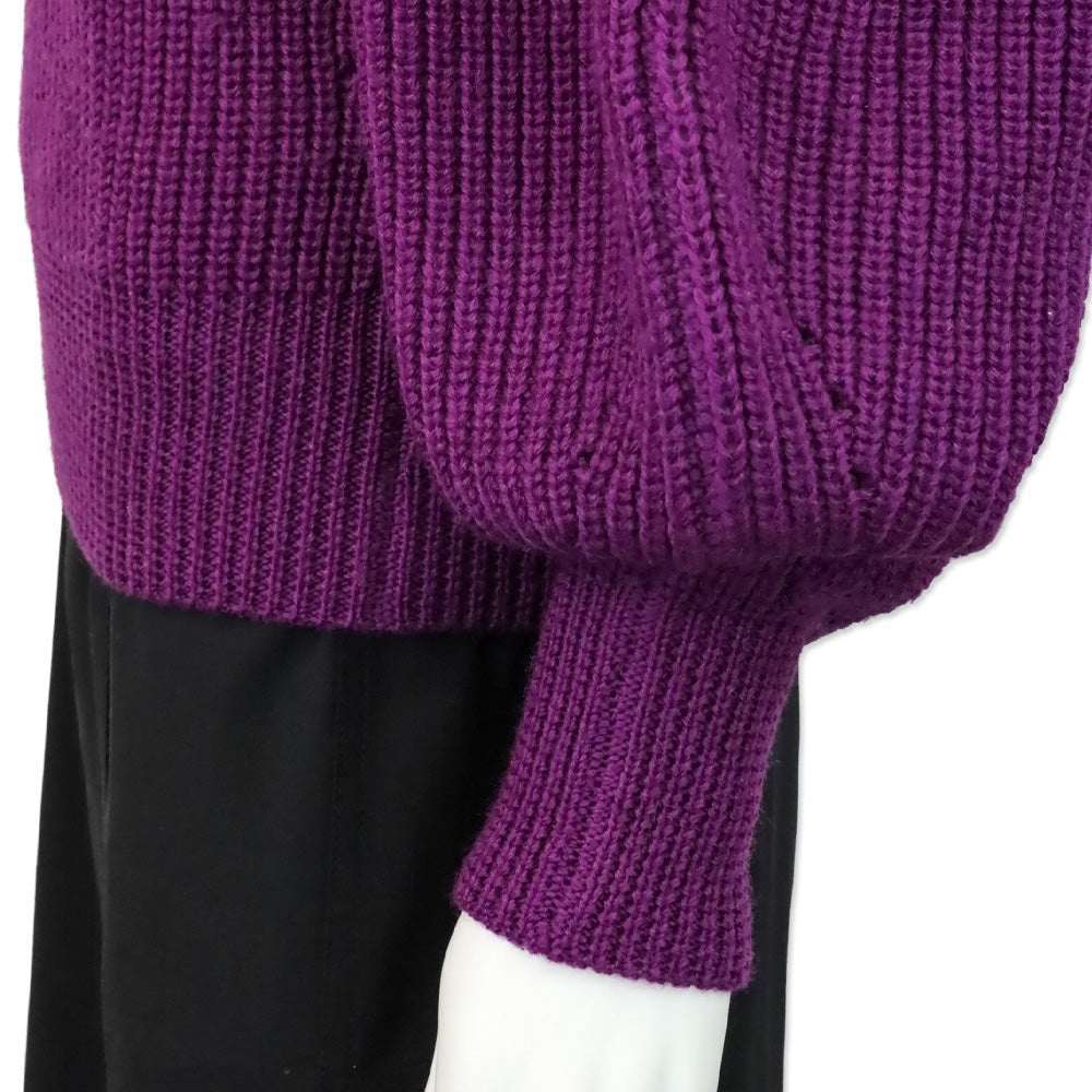 Isabel Marant Purple Knit Puff Sleeve Brettany Sweater
