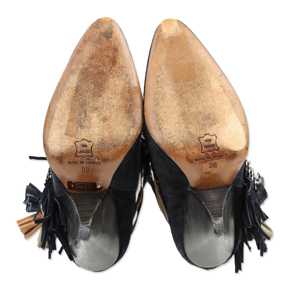 Isabel Marant S/S 2010 Black Suede Dana Fringed Boots