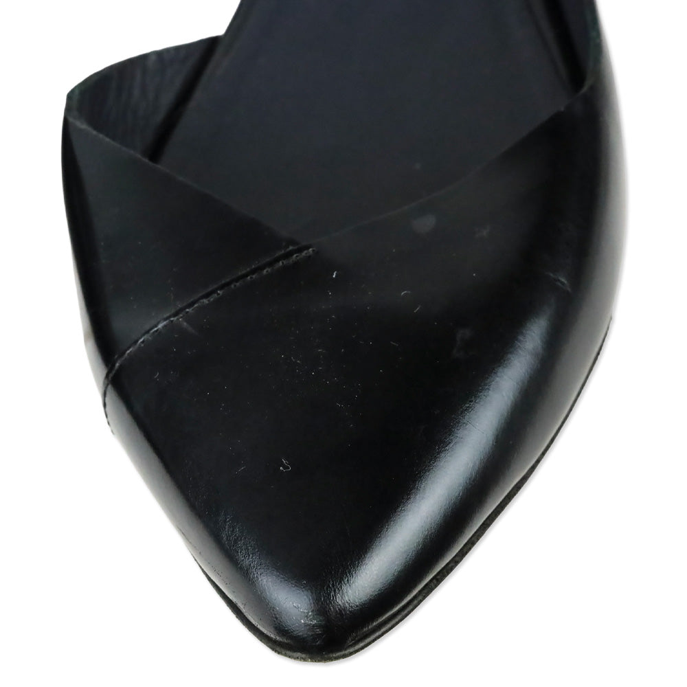 Isabel Marant Étoile Black Shiny Leather Half D'Orsay Flats