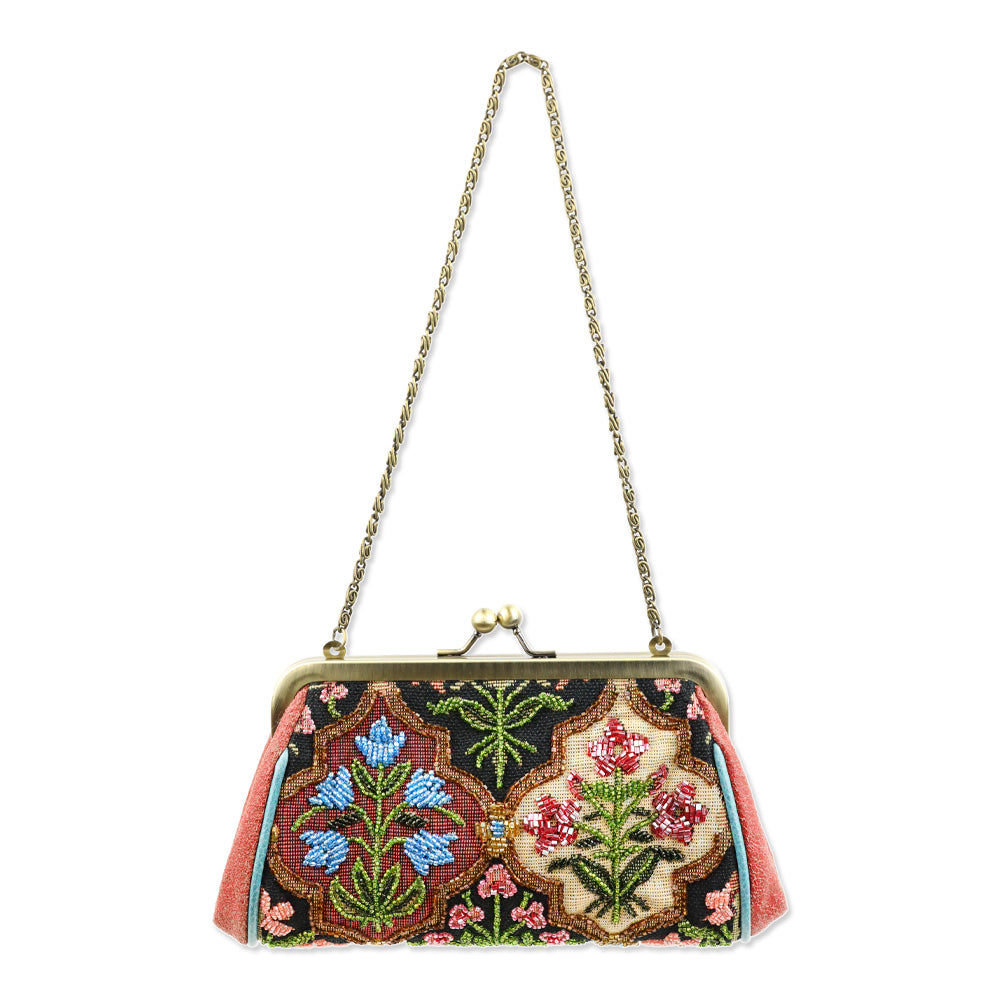 Isabella Fiore Beaded Floral Tapestry Chain Frame Bag