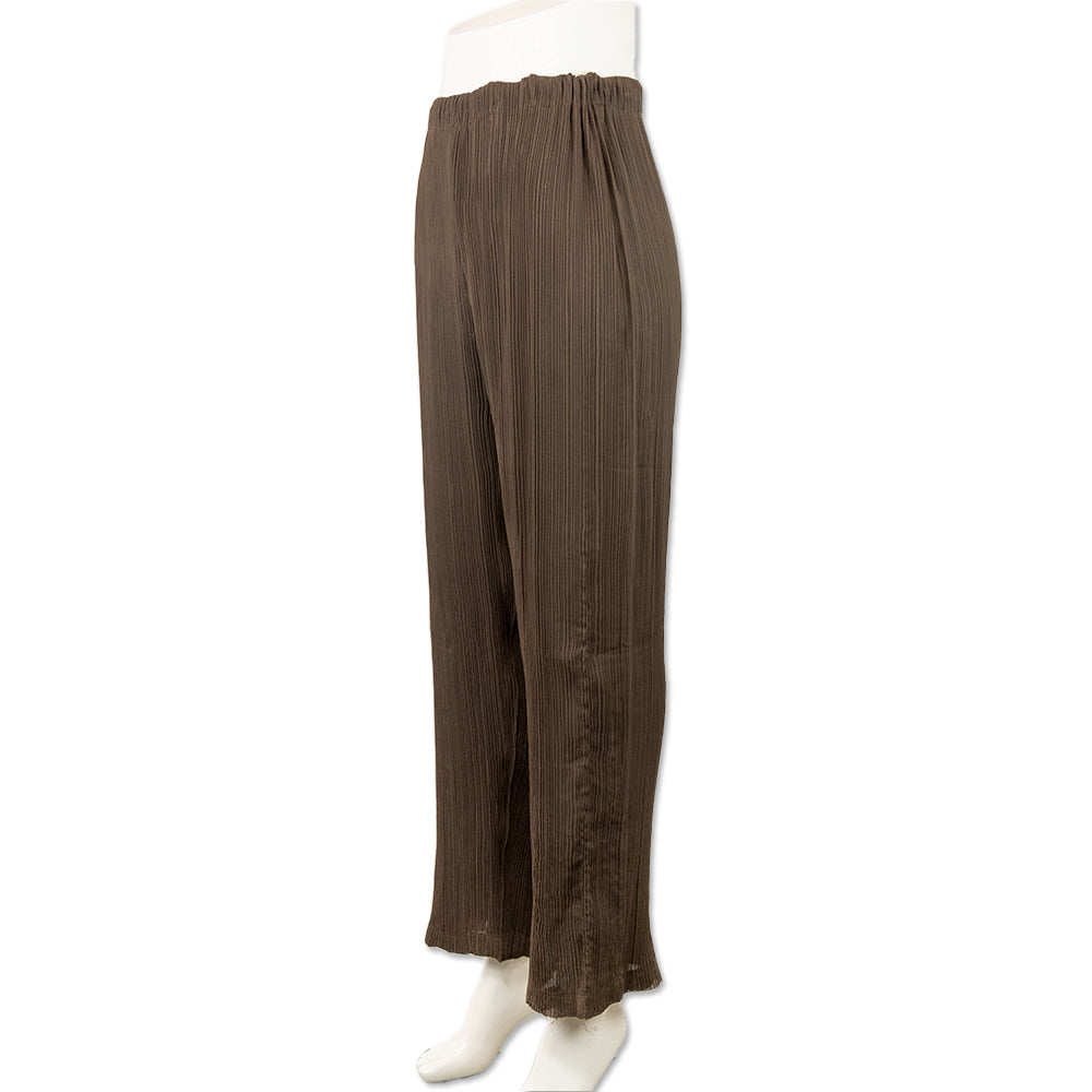 Issey Miyake Brown Pleated Mid Rise Pants