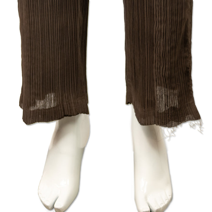 Issey Miyake Brown Pleated Mid Rise Pants