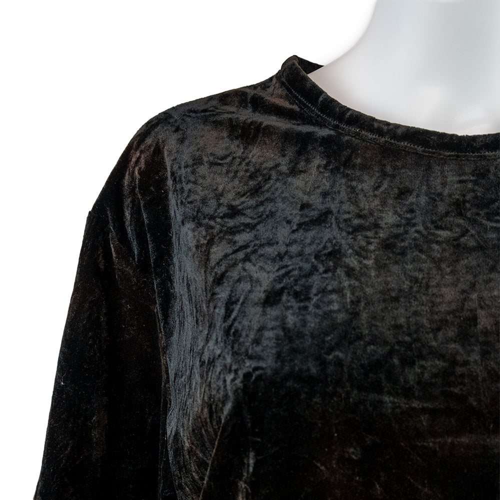 Issey Miyake Men Long Sleeve Black Velvet Top