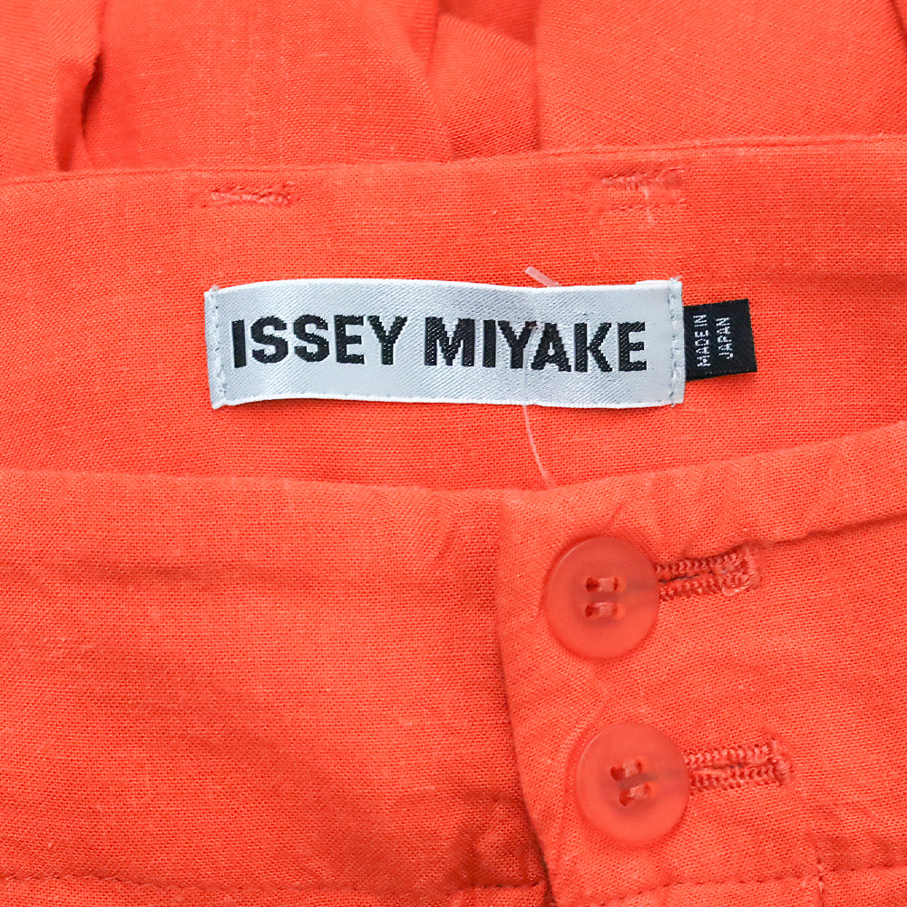 Issey Miyake Orange Fishnet Trim Wide-leg Palazzo Pants