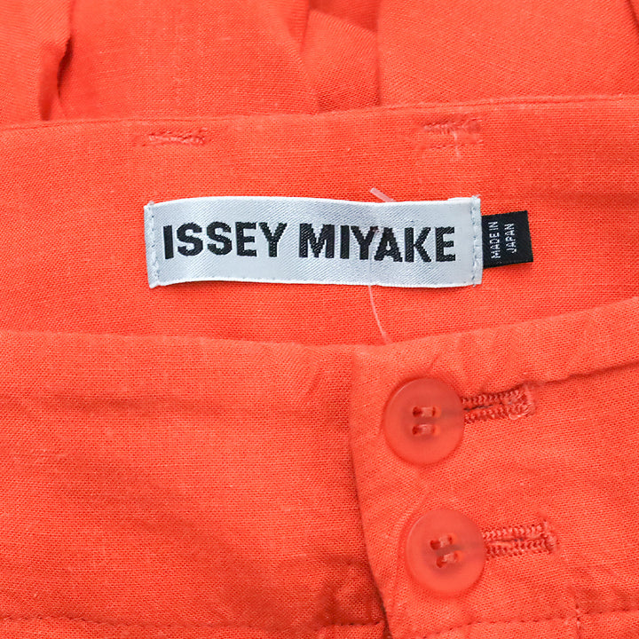 Issey Miyake Orange Fishnet Trim Wide-leg Palazzo Pants