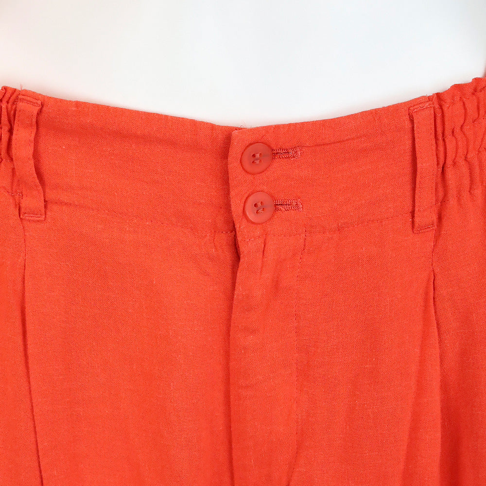 Issey Miyake Orange Fishnet Trim Wide-leg Palazzo Pants