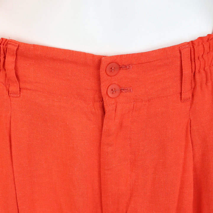 Issey Miyake Orange Fishnet Trim Wide-leg Palazzo Pants
