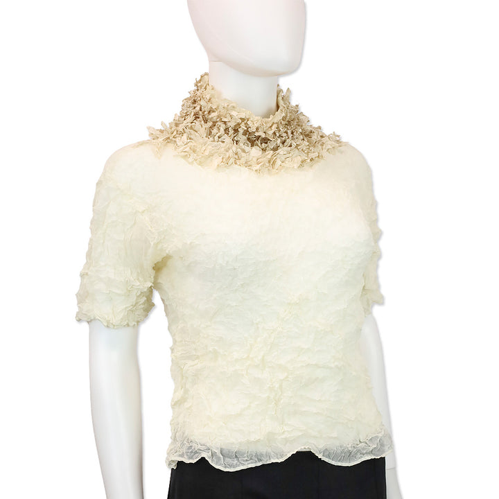 Issey Miyake White Label F/W 2003 Crinkle Steam Stretch Top