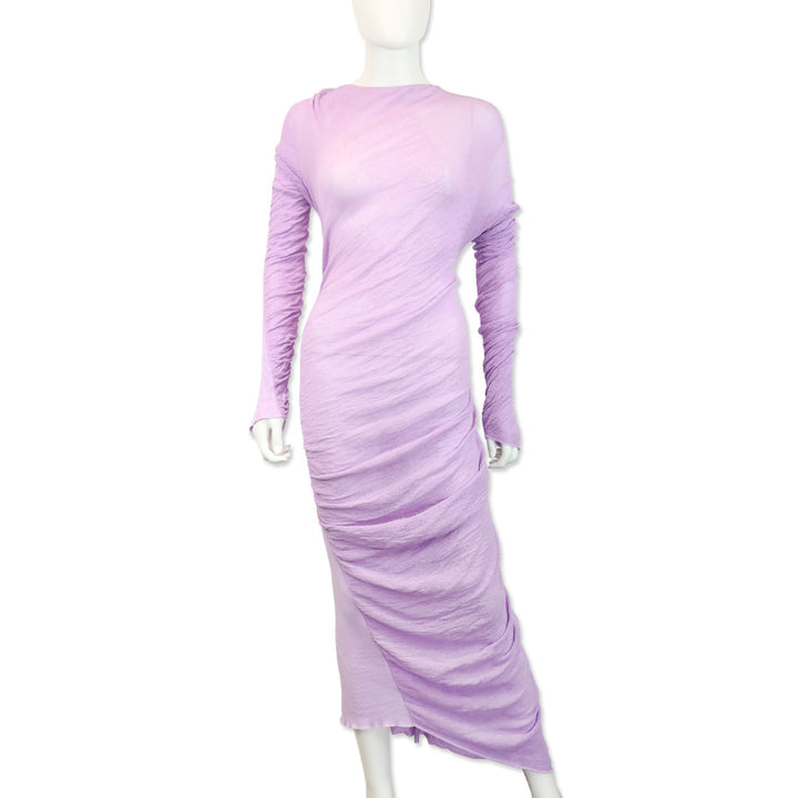 Issey Miyake Purple Ambiguous Asymmetric Knit Midi Dress