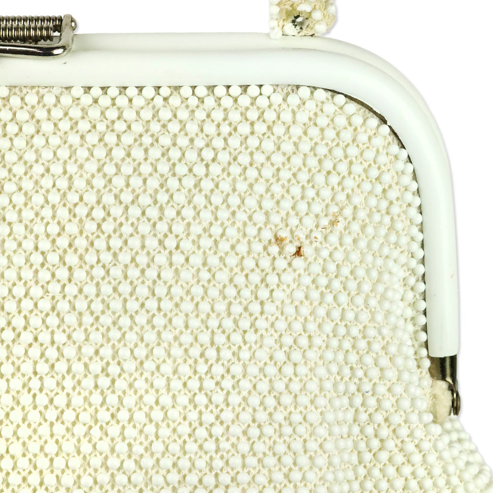 Ivory Beaded Floral Embroidered Reversible Frame Bag
