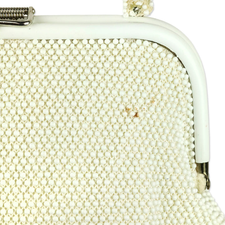 Ivory Beaded Floral Embroidered Reversible Frame Bag