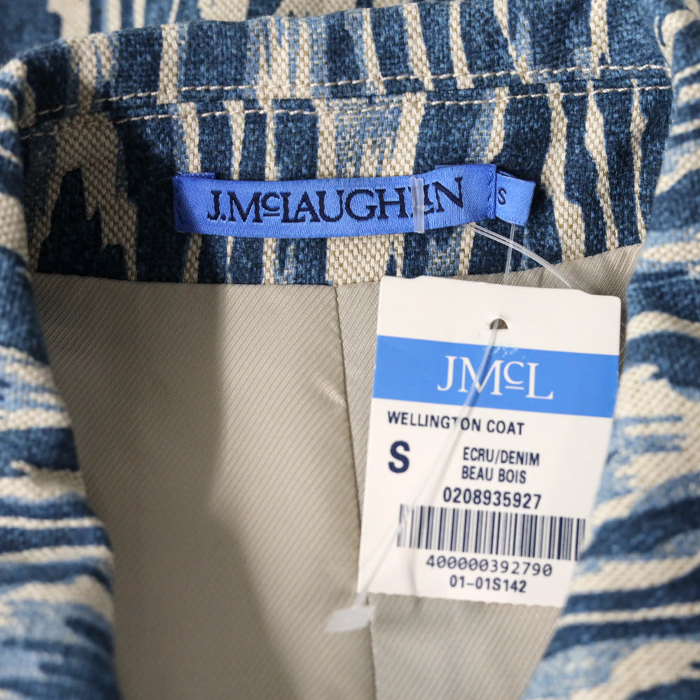 J.McLaughlin Beau Bois Ecru/Denim Wellington Coat