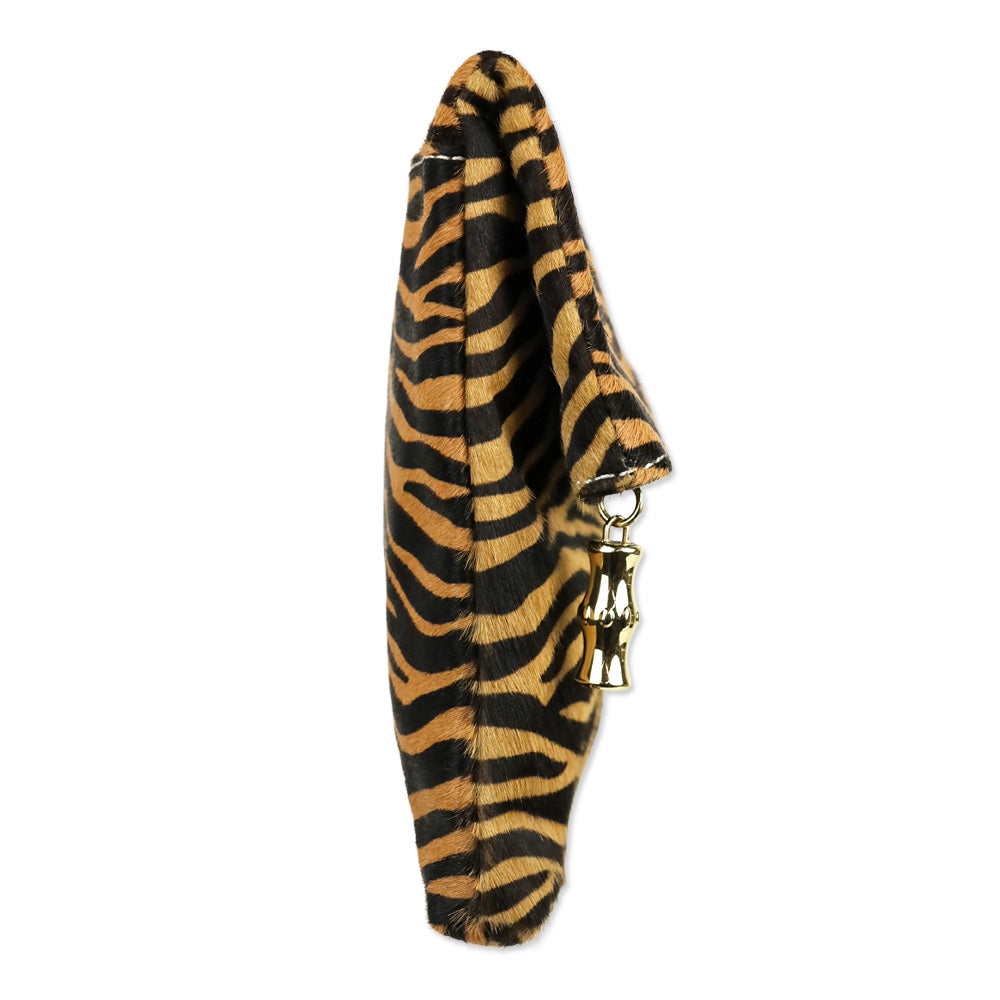 J. McLaughlin Brown Zebra Calf Hair Sienna Clutch