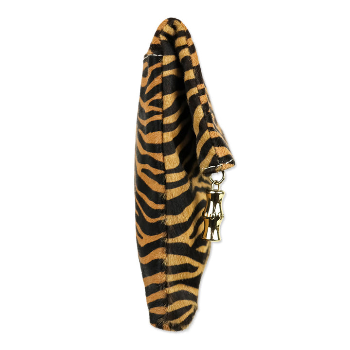 J. McLaughlin Brown Zebra Calf Hair Sienna Clutch